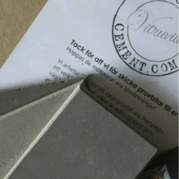 Provbitspaket med alla sex microcement-färger för färgval hemma